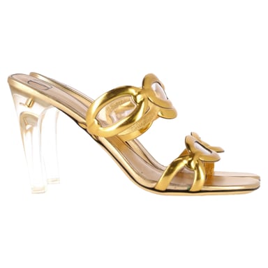 Valentino Chain 1967 110mm Muiltjes in Gouden Leer