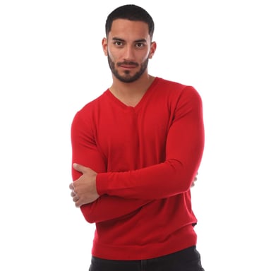 Heren Boss Batisse-E V-hals trui in Rood