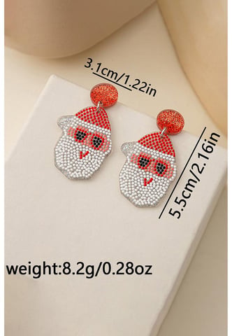 White Santa Claus Acrylic Earrings