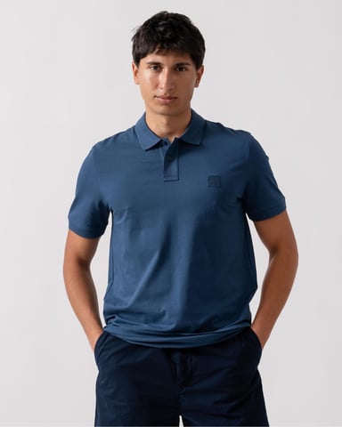 BOSS Orange Passenger Mens Stretch-Cotton Slim-Fit Polo Shirt with Logo Patch