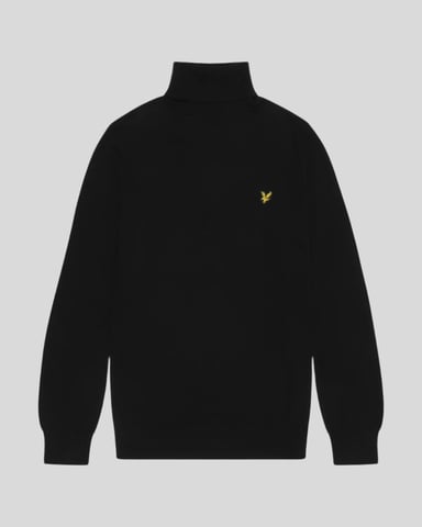 Lyle & Scott Cotton Merino Turtleneck Jumper - Black
