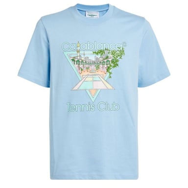 Casablanca Tennis Club Design lichtblauw T-shirt