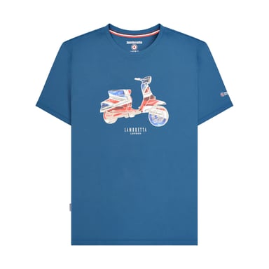 Lambretta Mens AW24 Scooter Flag Big & Tall T-Shirt (Dark Blue)