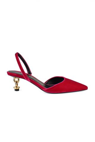 Tom Ford Velvet Chain Heel Slingback Pink
