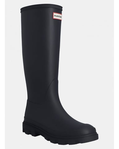 Hunter Downpour Tall Boot Rubberen Dames Marineblauwe Regenlaarzen