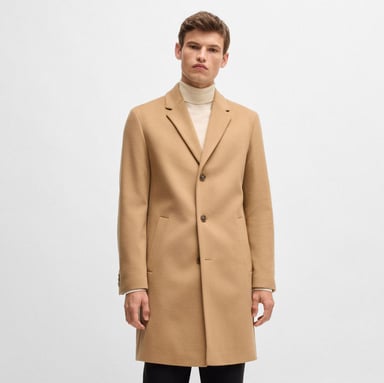 Men's Boss H-Hyde Formal Coat in Beige