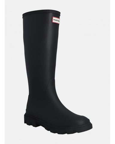 Hunter Downpour Tall Boot Rubberen Zwarte Regenlaarzen Voor Dames