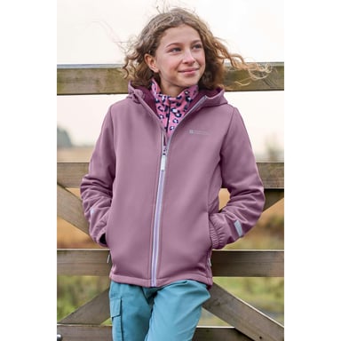 Mountain Warehouse Childrens/Kids Huxley Reflective Soft Shell Jacket (Dusky Purple)