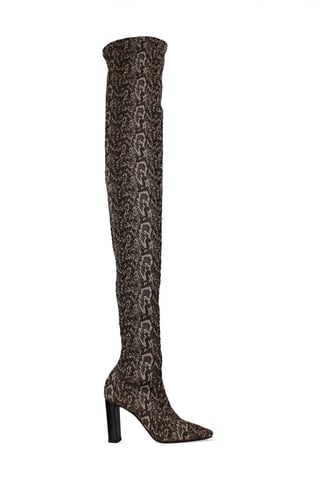 Saint Laurent Moon thigh-high boots Nude