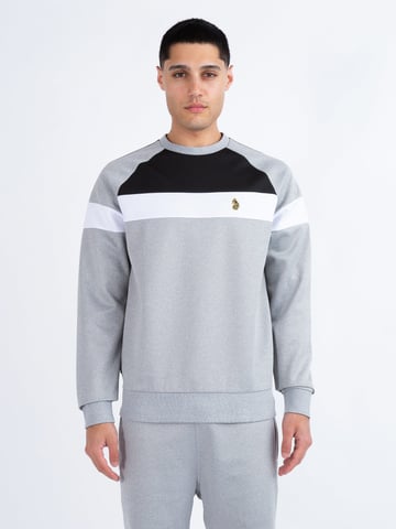 Luke 1977 Men's Adam 3 Panelled Sweatshirt in Grey