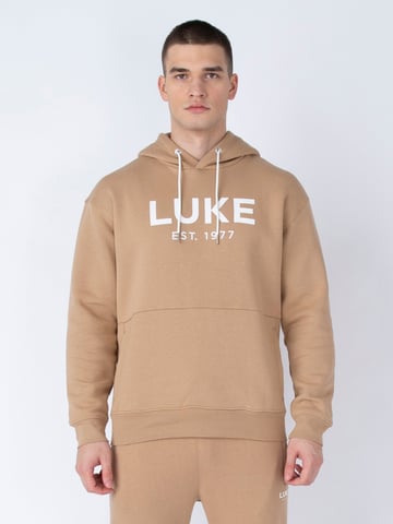 Luke 1977 Men's Grand Soft Cotton Relaxed Fit Overhead Hoodie in Brown