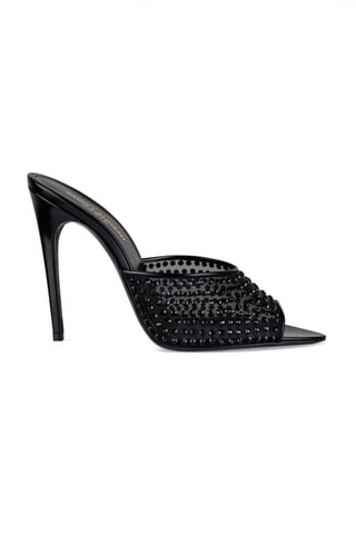 Saint Laurent Blonde Mules Black
