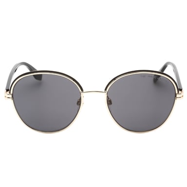Marc Jacobs ronde grijze lens zwart gouden zonnebril