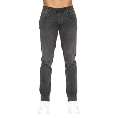 Crosshatch Sheldons Slim Jeans för män (Mörk träkol)