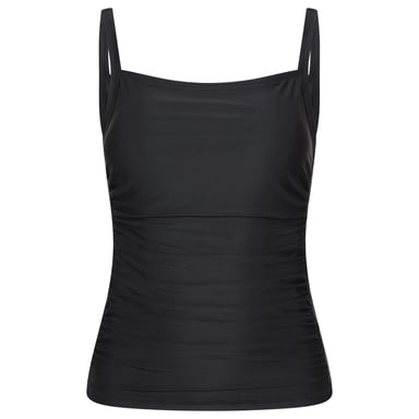 Mountain Warehouse Womens/Ladies Plain Tummy Control Tankini Top (Black)