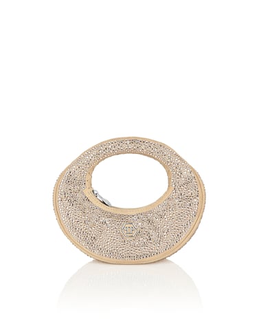 Suede Mini Handle Bag Strass