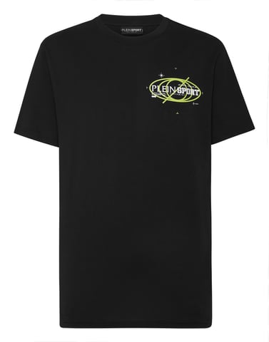 Plein Sport Cotton T-Shirt Round Neck Ss Logos