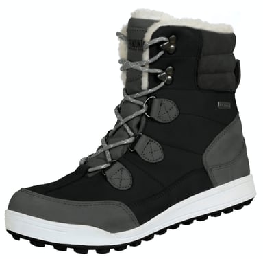 Women's Fur Winter Boots with Wool Black
