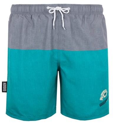 Men's swim shorts with pattern stripes green