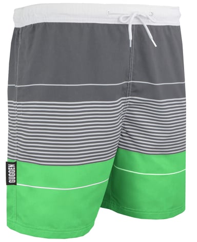 Men's Swim Shorts with Pattern Stripes Green