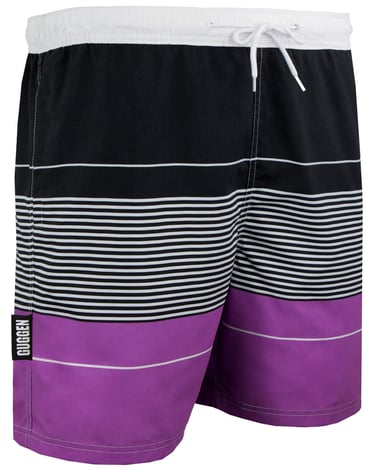 Men's Swim Shorts with Pattern Stripes Purple