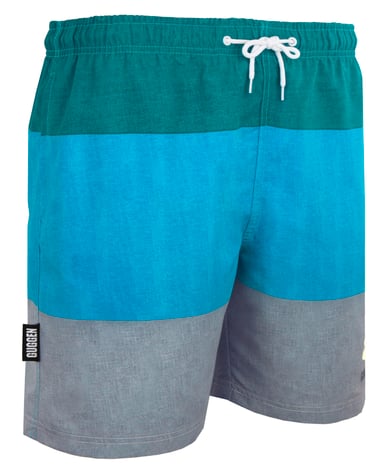 Men's swim shorts with pattern stripes green