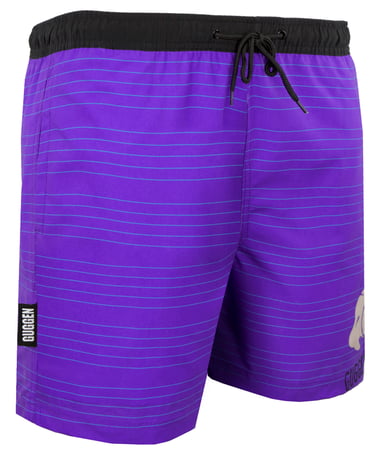 Badshorts för Män med Mönsterränder Purpur