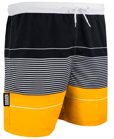 Men's Swim Shorts with Pattern Stripes Yellow