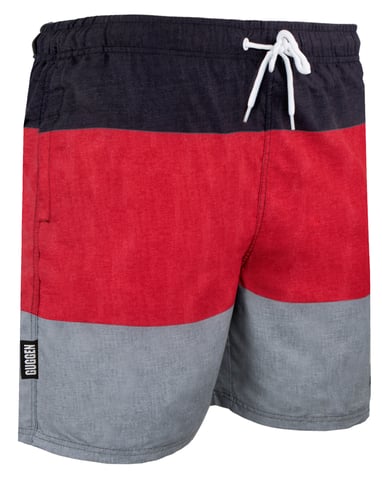 Men's swim shorts with pattern stripes red
