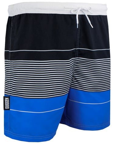 Men's swim shorts with pattern stripes blue