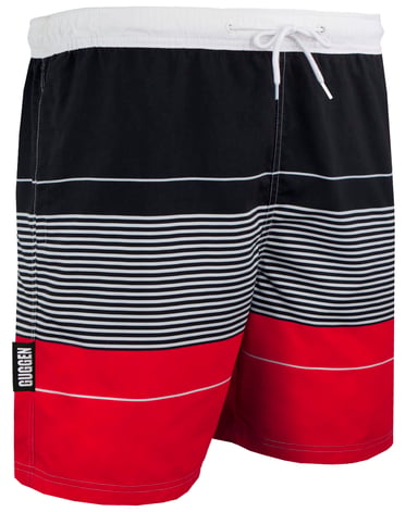 Men's Swim Shorts with Pattern Stripes Red
