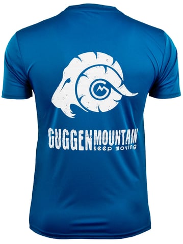 Men's Fitness Functional T-Shirt with Logo Sport Outdoor Blue