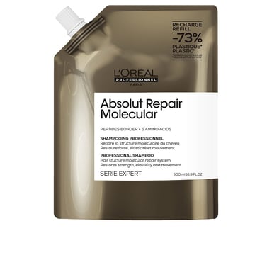 Absolut Repair Molecular Professional Sulfatfritt Schampo För Skadat Hår Refill 500 ml