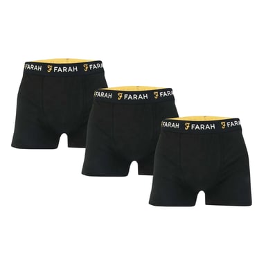 Farah Mens Saginaw Boxer Shorts (Pack of 3) (Black)