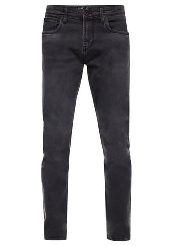 Anthracite Used Jeans Pants "MELVIN" Slim Fit Cotton-Stretch