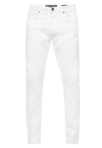 White Denim Jeans Pants "MELVIN" Slim Fit Cotton-Stretch
