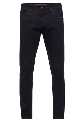 Black Denim Jeans Pants "MELVIN" Slim Fit Cotton-Stretch