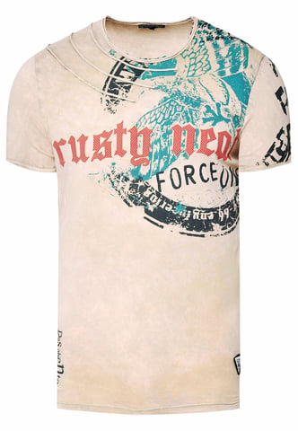 washed t-shirt with eagle print
