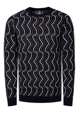 80s Design Fine Knit Round Neck Sweater