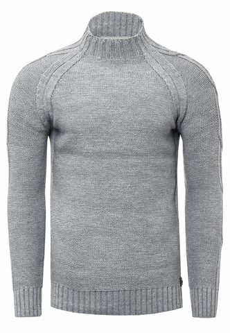Coarse Knit Solid Coloured Stand-Up Sweater