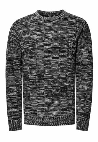 Contrast Coarse Knit Round Neck Sweater
