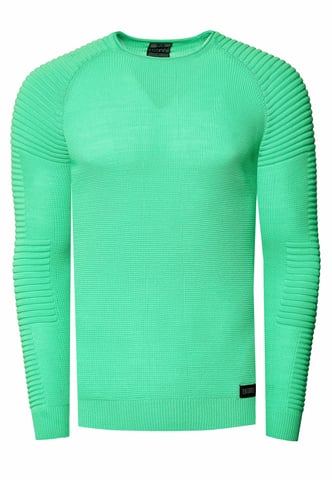 Slim Fit Fine Knit Biker Round Neck Sweater