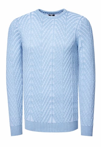 Coarse knit with pattern round neck sweater