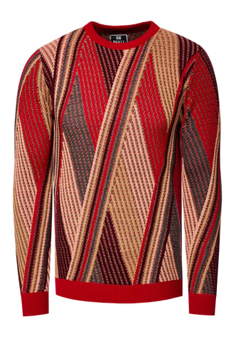 Fine knit Colorblock Round Neck Sweater