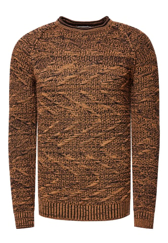 Knit with Pattern Round Neck Sweater