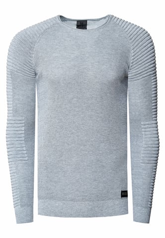 Slim Fit Fine Knit Biker Round Neck Sweater