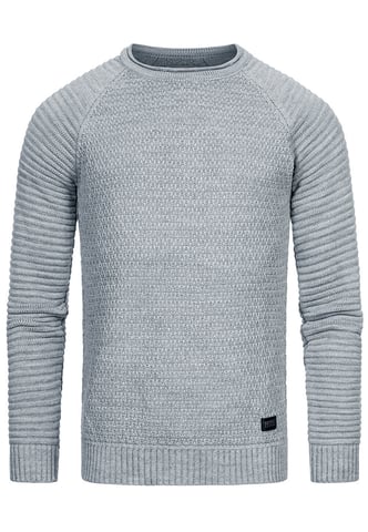 Heavy Biker Chunky Knit Round-Neck Sweater