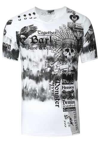 Color Tie Dye Batik T-Shirt with Front Print