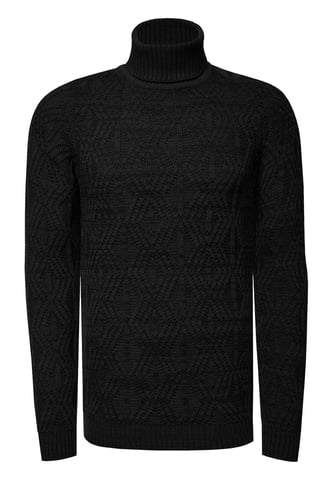 Coarse knit roll-neck sweater