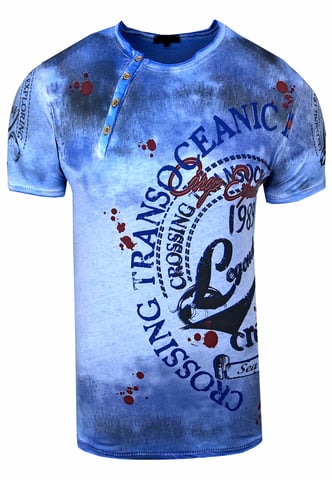 Round Neck T-Shirt with All Over Front Print
